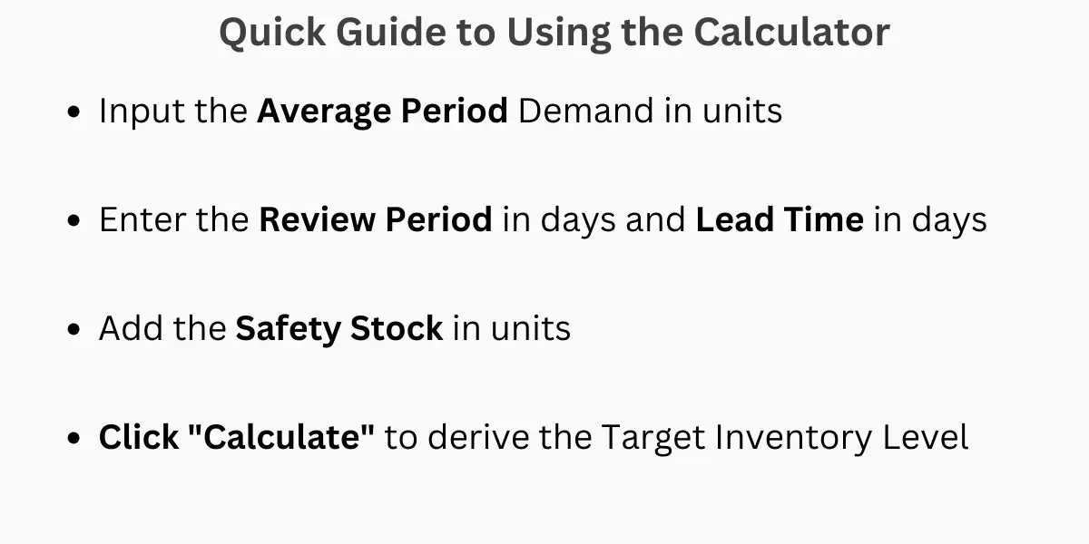 Target Inventory Level Calculator Online