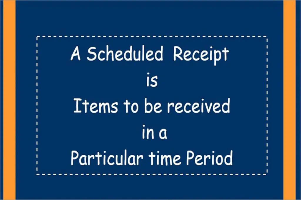 Scheduled Receipt