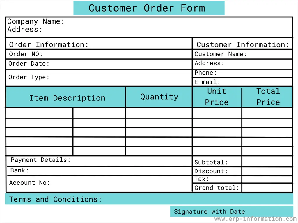 Customer Order Form