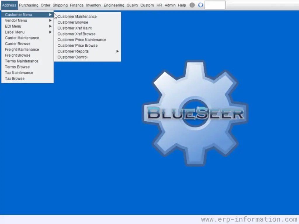 BlueSeer ERP Features