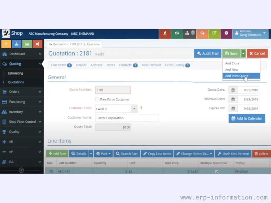 E2 Shop System ERP