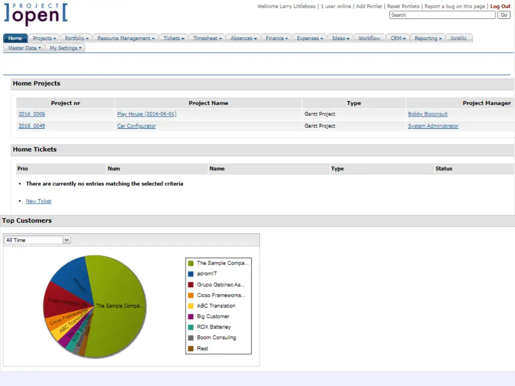 Project open ERP