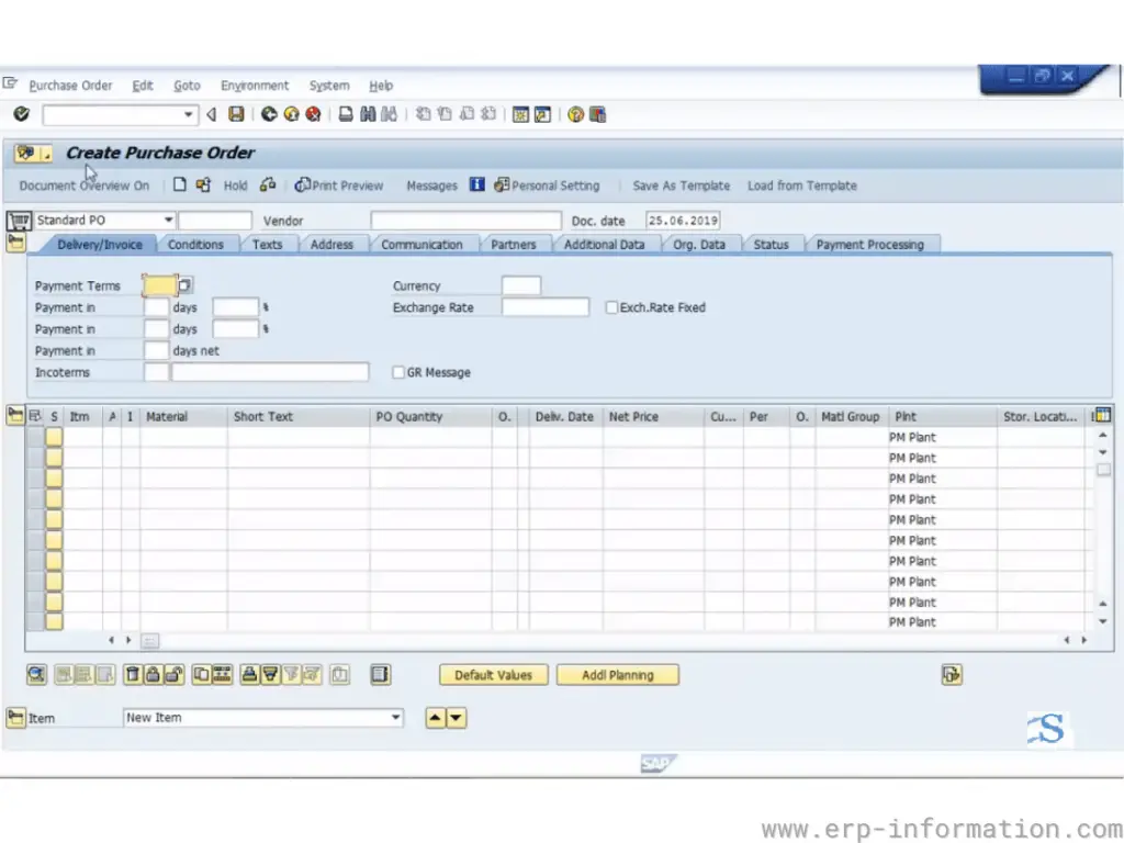 SAP Purchase Order 