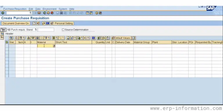 sap account assignment category in purchase requisition
