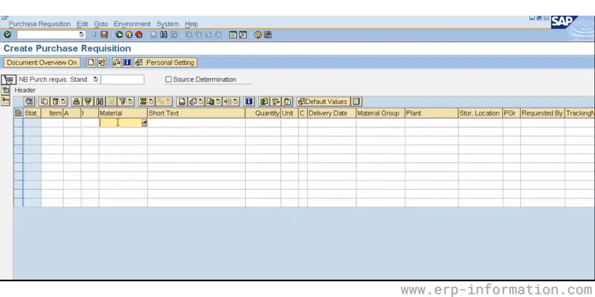 sap purchase requisition multiple account assignment