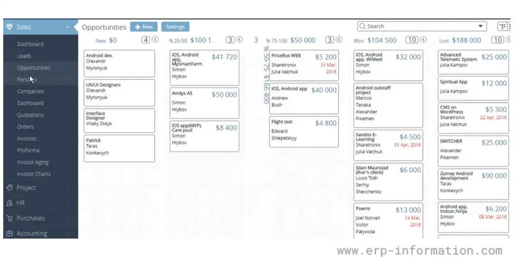 EasyERP Sales Opportunities