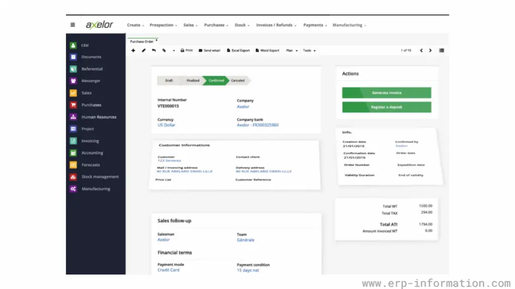 Axelor Purchase Order