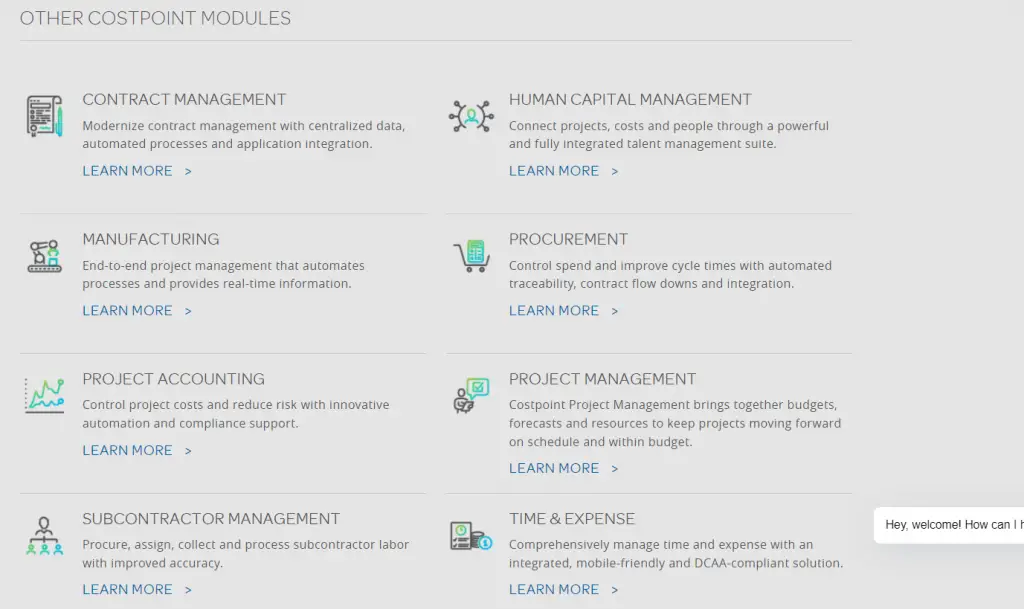 Deltek Costpoint Modules