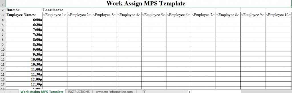 Work assign MPS template
