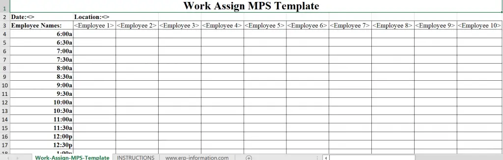 Work assign MPS template