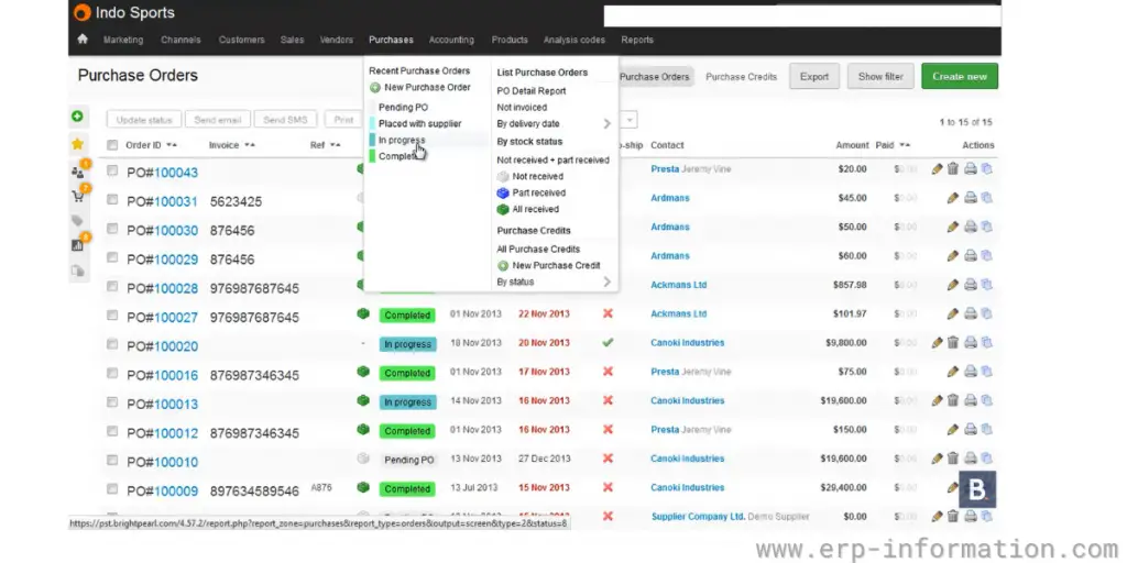 Brightpearl Purchase Orders