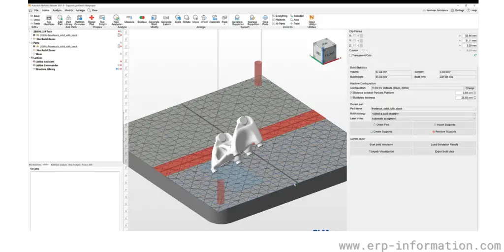 Machine part view of Autodesk Netfabb