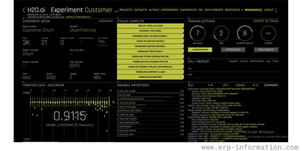 Demo page H20.ai 