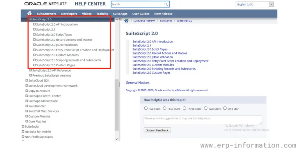 Different versions of NetSuite SuiteScript 