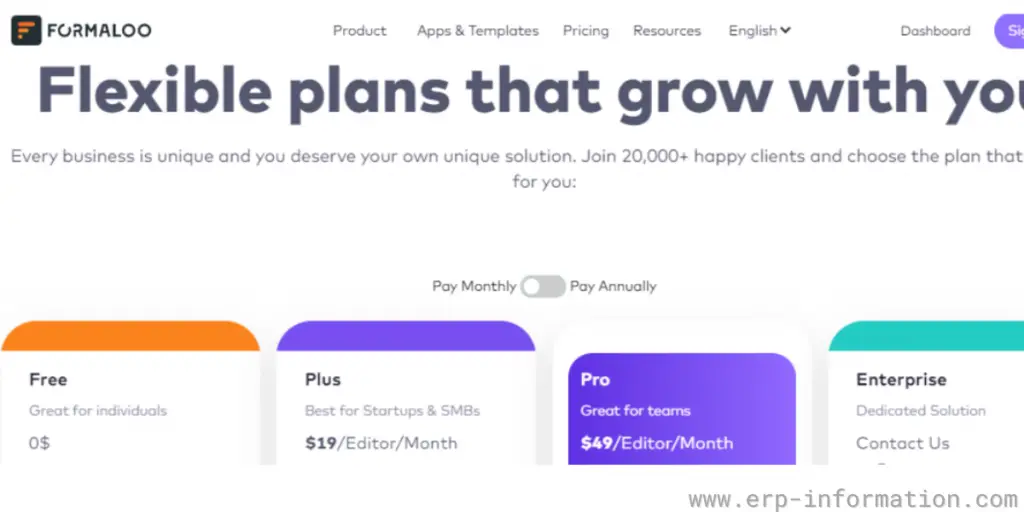 Formaloo Pricing