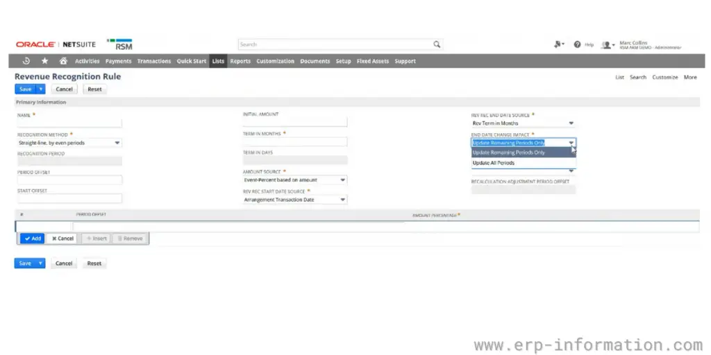 Revenue Recognition of NetSuite ARM