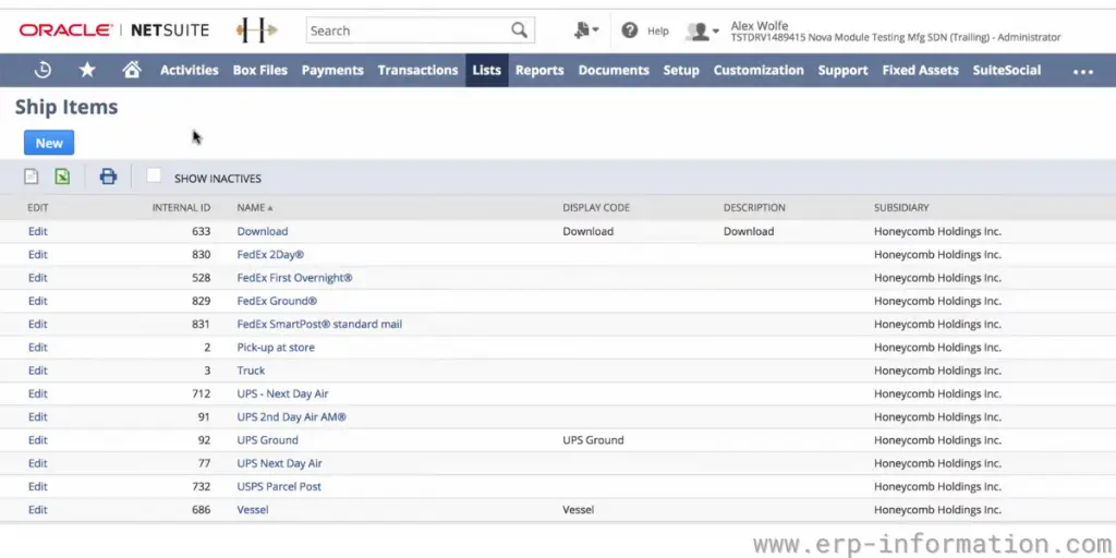 Ship Items of NetSuite