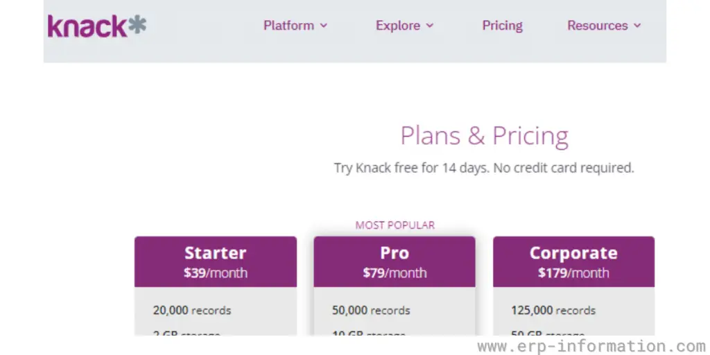 Pricing of Knack