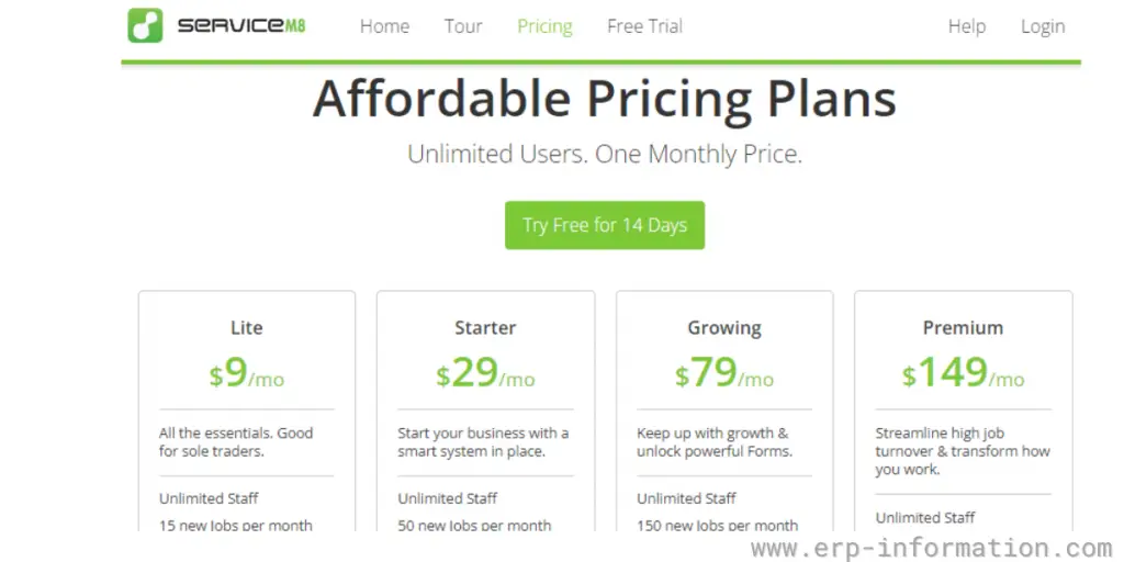 Pricing Details of ServiceM8