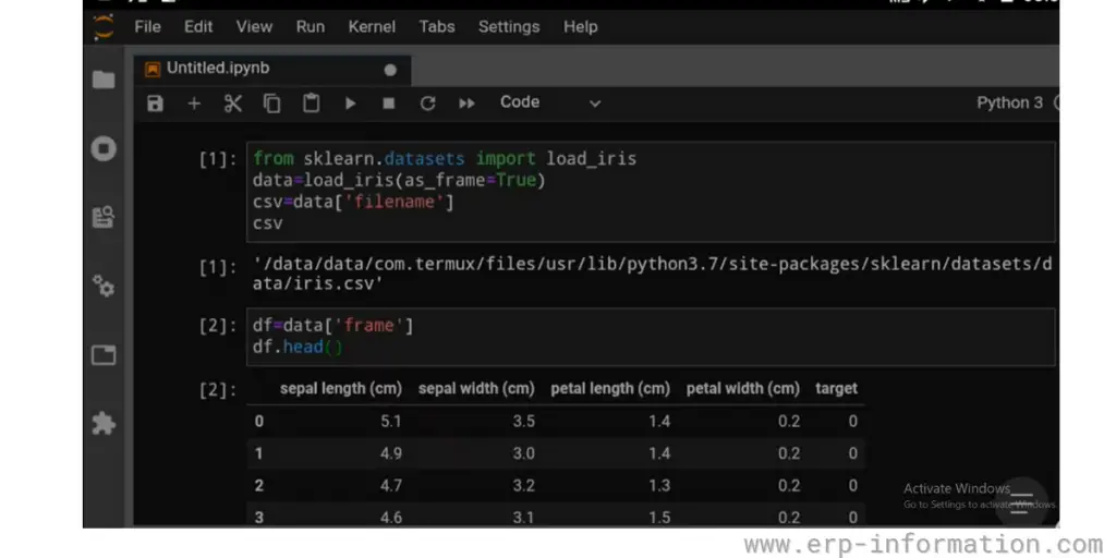 Demo page of scikit learn