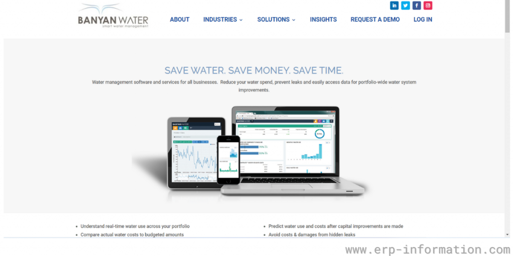 Webpage of Banyan water