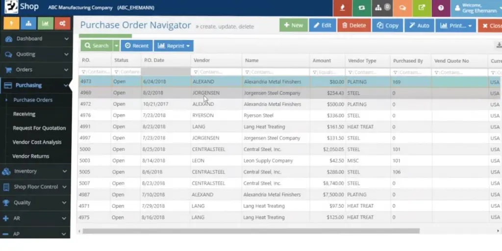 Purchase order navigator