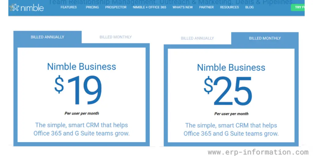 Pricing of Nimble