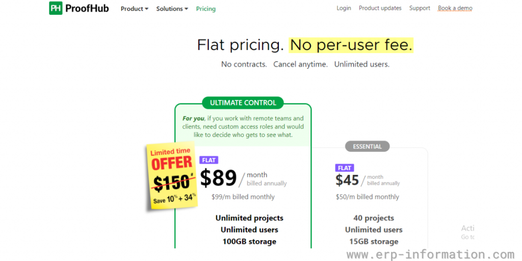 Pricing of ProofHub