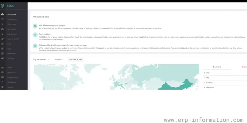 Demo page of SEON