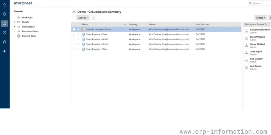 Demo-grouping and summary of Smartsheet