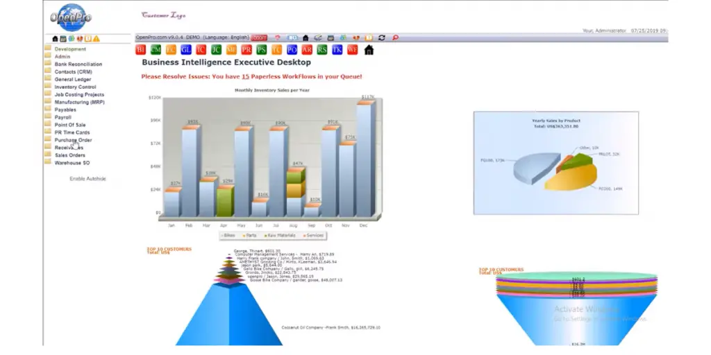 Business Intelligence of OpenPro