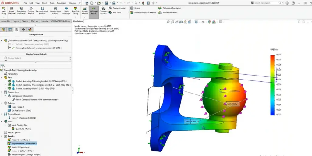 Tools demo page of Solidworks 