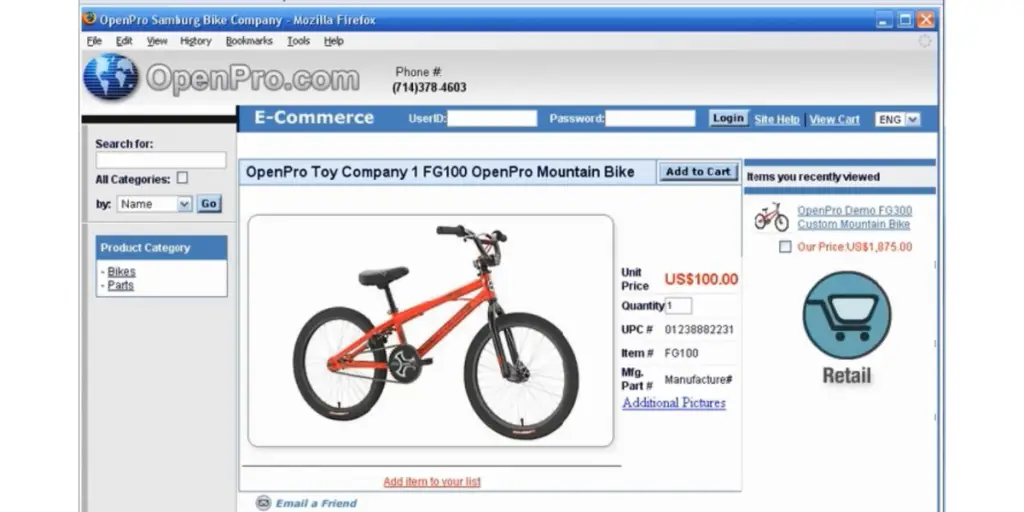 eCommerce of OpenPro