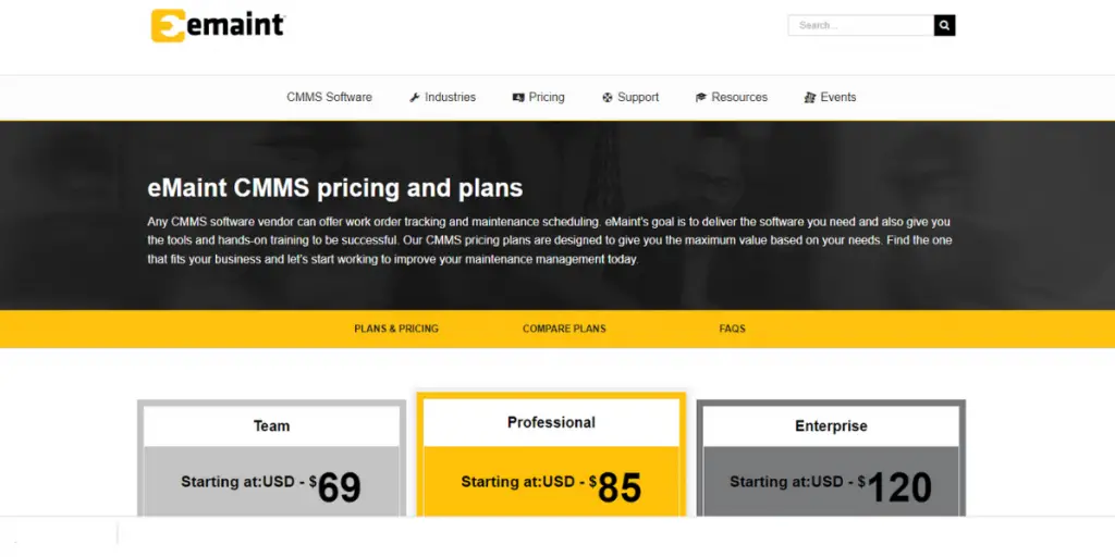 Pricing of emaint