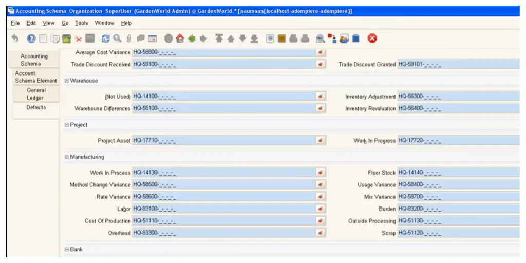 Financial Management of Adempiere