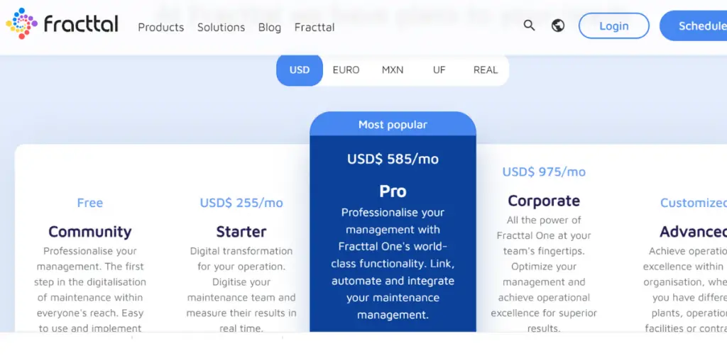 Fracttal Pricing