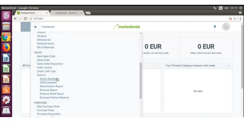 Metasfresh Dashboard