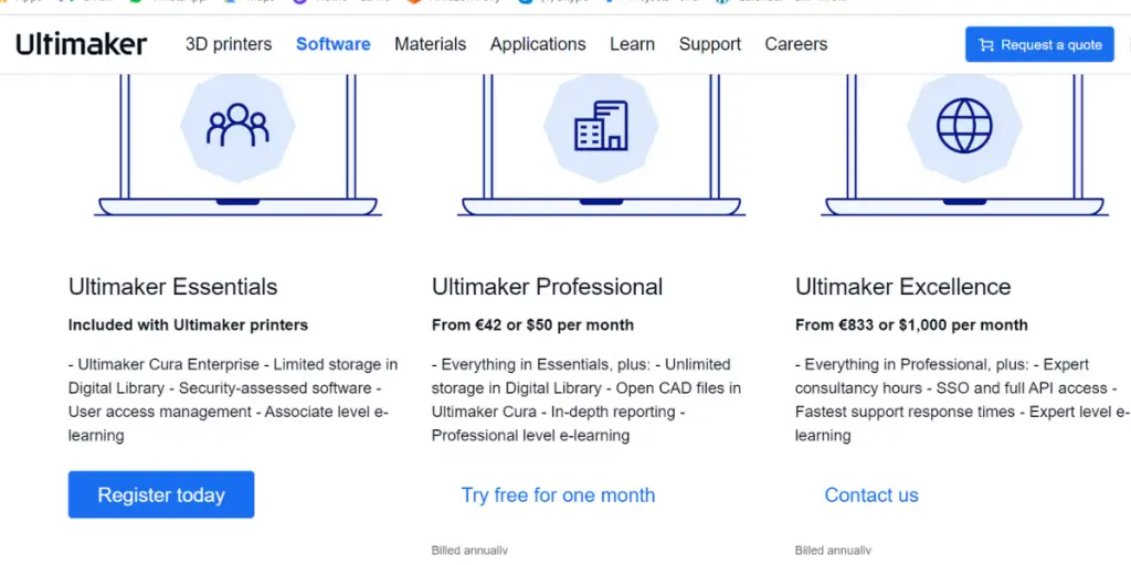 Pricing of Ultimaker Cura