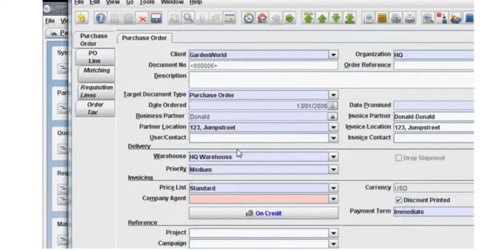 Purchase Management of Adempiere