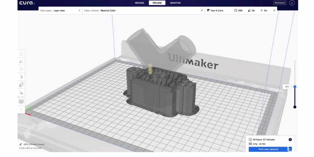 Design View of Ultimaker Cura