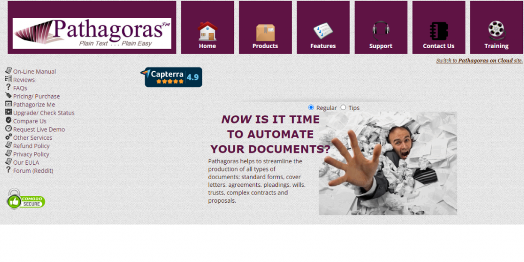 Webpage of Pathagoras