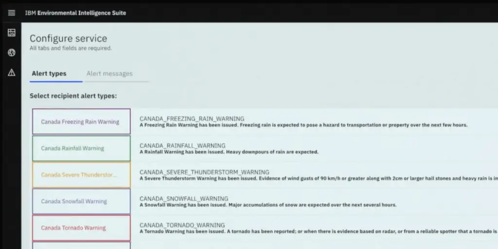 Configure Service Page of IBM