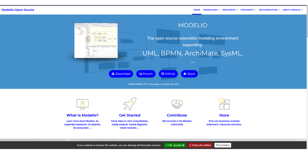 Webpage of Modelio