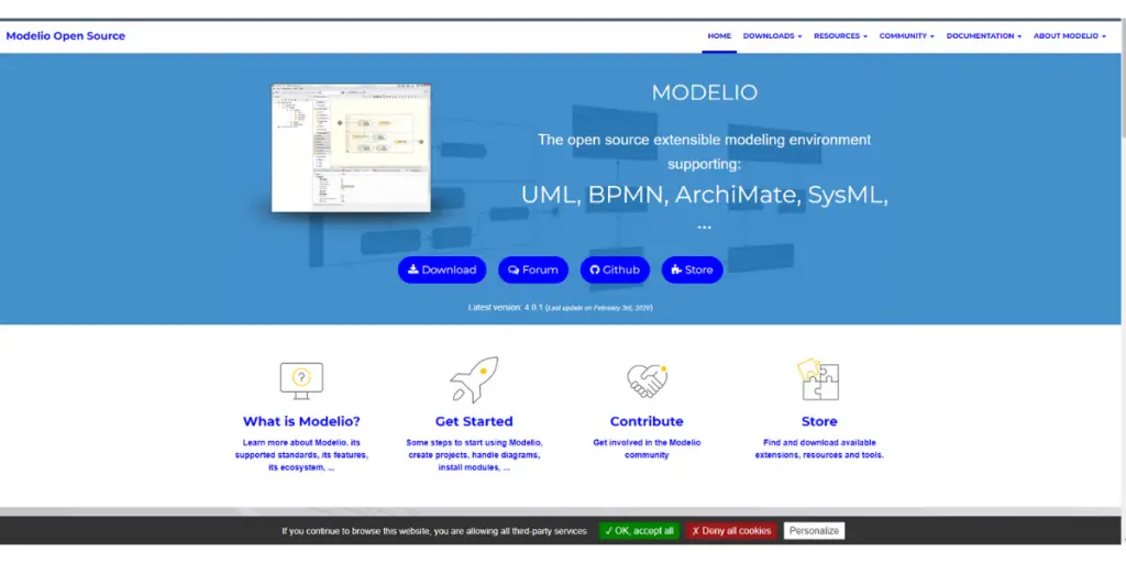 Webpage of Modelio