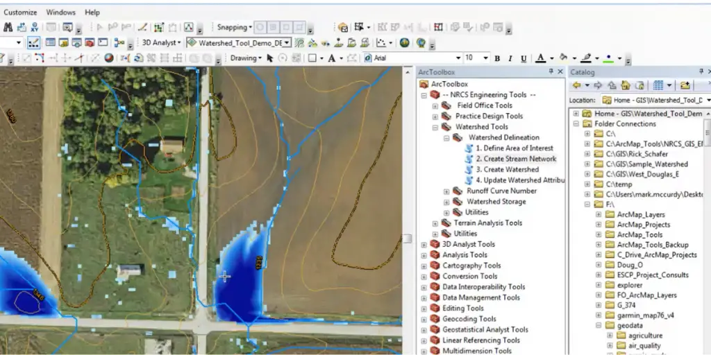Toolbox view of Watershed