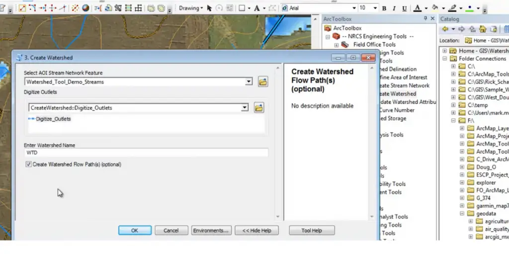 Create Flow Path of Watershed