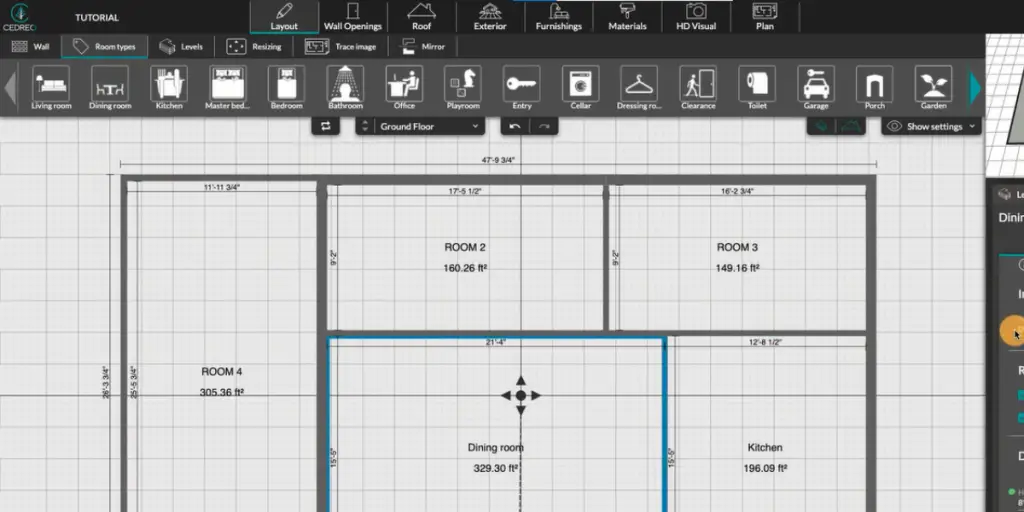 Layout view of Cedreo