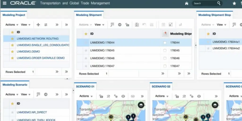 Shipping Page view of Oracle