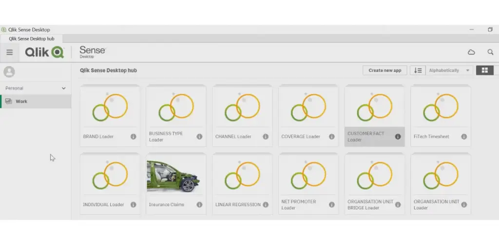 Sense Desktop of Qlik