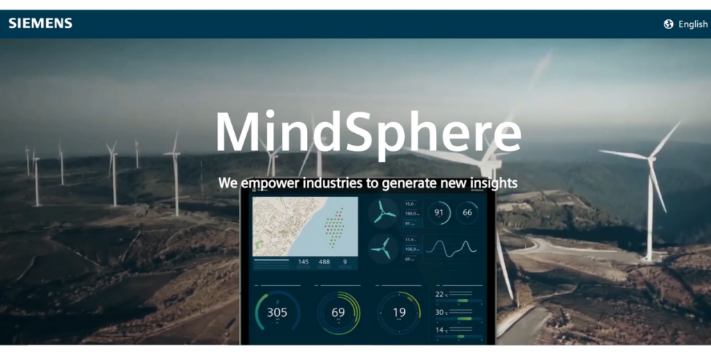 Webpage of MindSphere
